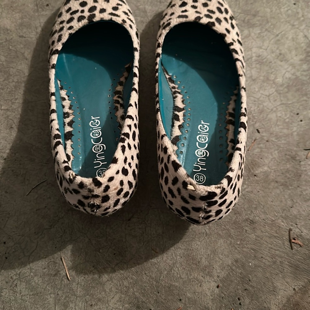 Furry Cheetah Print low kitten heels